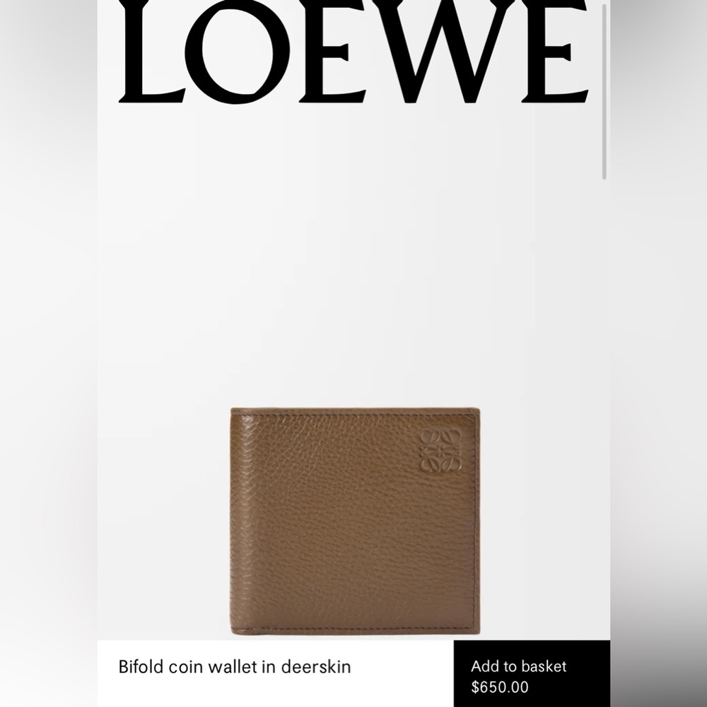 Loewe Bifold Coin Wallet - Tundra NWT